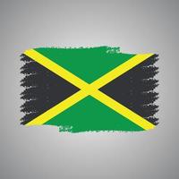 bandeira da jamaica com pincel pintado em aquarela vetor