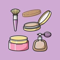 faço acima cosméticos beleza menina tema vetor Projeto arte