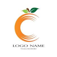 laranja logotipo vetor modelo