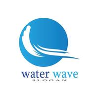 modelo de logotipo de onda de água vetor