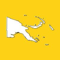 ilustração vetorial do mapa de papua-nova guiné em fundo amarelo vetor