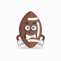 personagem do mascote do futebol americano com expressão de raiva. ilustração vetorial vetor