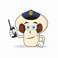 o personagem mascote dos cogumelos se torna um policial. ilustração vetorial vetor