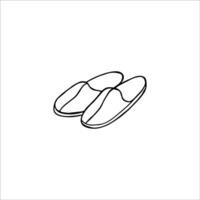 simples Preto e branco ilustração do uma par do sandálias de dedo vetor