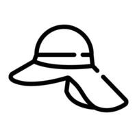 pescaria chapéu linha ícone fundo branco vetor