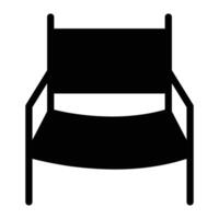 dobrando cadeira glifo ícone fundo branco vetor