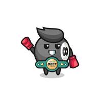 personagem mascote do bilhar boxer vetor