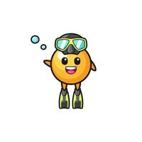 o personagem de desenho animado do mergulhador de pingue-pongue vetor