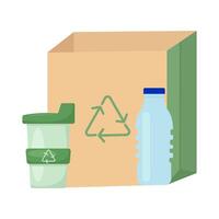 aper pacote com plástico reciclando ilustração vetor