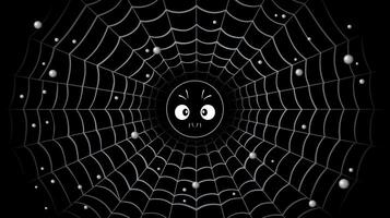 aranha rede com olhos. vetor ilustração dentro Preto e branco cores