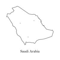 Alto detalhado vetor mapa - saudita arábia