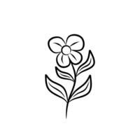 flor com folhas, perfeito para Primavera e natureza temático desenhos, jardim ilustrações, ou floral fundos dentro gráfico Projeto. vetor