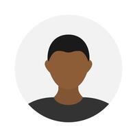 esvaziar face ícone avatar com Preto cabelo. vetor ilustração.