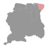 Marowijne distrito mapa, administrativo divisão do suriname. vetor ilustração.