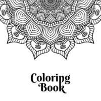 livro para colorir desenho mandala preto vetor