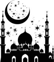 ai gerado silhueta bênção Ramadã vibrações Ramadã kareem islâmico cumprimento cartão vetor