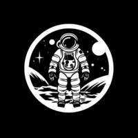 astronauta - Preto e branco isolado ícone - vetor ilustração