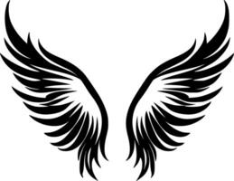 anjo asas Preto e branco vetor ilustração