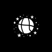 basquetebol - Preto e branco isolado ícone - vetor ilustração