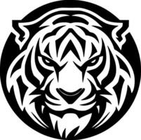 tigre - Preto e branco isolado ícone - vetor ilustração