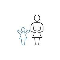 mãe e filha conceito linha ícone. simples elemento ilustração. mãe e filha conceito esboço símbolo Projeto. vetor