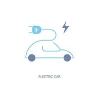 elétrico carro conceito linha ícone. simples elemento ilustração. elétrico carro conceito esboço símbolo Projeto. vetor