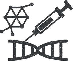 dna, biologia ícone vetor ilustração dentro carimbo estilo