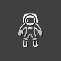 astronauta ícone dentro metálico cinzento cor estilo. espaço protetora engrenagem vetor