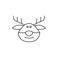 Rudolph a alce ícone dentro fino esboço estilo vetor