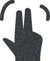 mão, dedos, gesto, tocar, furto vetor ícone ilustração com carimbo efeito