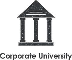banco, prédio, corporativo universidade vetor ícone ilustração com carimbo efeito