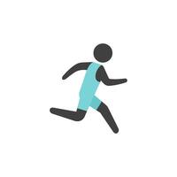 corrida atleta ícone dentro plano cor estilo. maratona triatlo concorrência Jogos Olímpicos olímpicos esporte vetor