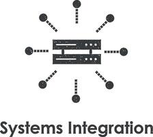 servidor, sistema integração vetor ícone ilustração com carimbo efeito
