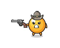 o cowboy do pingue-pongue atirando com uma arma vetor