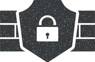 firewall proteção vetor ícone ilustração com carimbo efeito