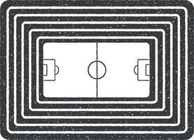 futebol estádio vetor ícone ilustração com carimbo efeito