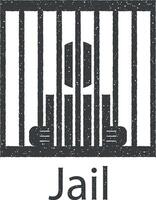 cadeia, humano vetor ícone ilustração com carimbo efeito
