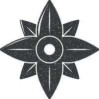 lótus flor vetor ícone ilustração com carimbo efeito