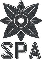 spa salão logotipo vetor ícone ilustração com carimbo efeito