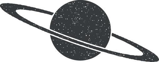 Saturno vetor ícone ilustração com carimbo efeito