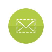 envelope ícone dentro plano cor círculo estilo. enviar o email mensagem comunicação o negócio vetor