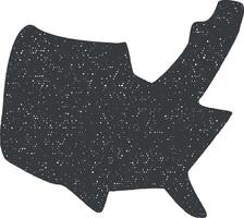 mapa EUA bandeira ícone vetor ilustração dentro carimbo estilo