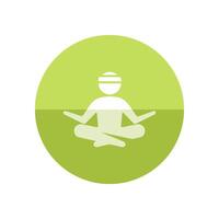 meditação ícone dentro plano cor círculo estilo. concentração bem estar saúde espírito vetor