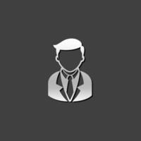 homem de negocios ícone dentro metálico cinzento cor estilo. o negócio escritório finança vetor