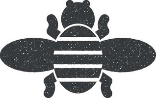 abelha, vespa ícone vetor ilustração dentro carimbo estilo
