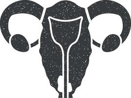 cervical Câncer, uterino ícone vetor ilustração dentro carimbo estilo