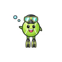 o personagem de desenho animado do mergulhador de tênis vetor