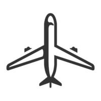 Preto e branco ícone avião comercial vetor