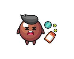 ilustração de personagem de overdose de bola de chocolate vetor