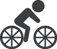 ciclista vetor ícone ilustração com carimbo efeito